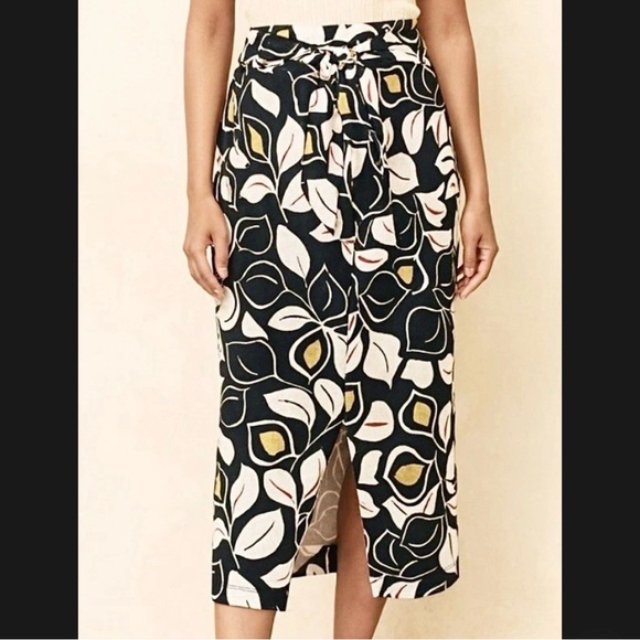 Anthropologie Sheila Midi Skirt Sarong Sz MEDIUM Floral Tropical - Picture 5 of 7